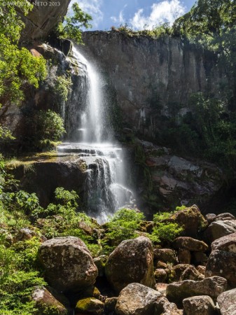 The Veu da Noiva is a popular day hike in the Serra dos Órgãos National Park near Petrópolis, Brazil. It is also the location of natural pools and waterfalls fed by mountain springs. Photo courtesy of Waldyr Neto.